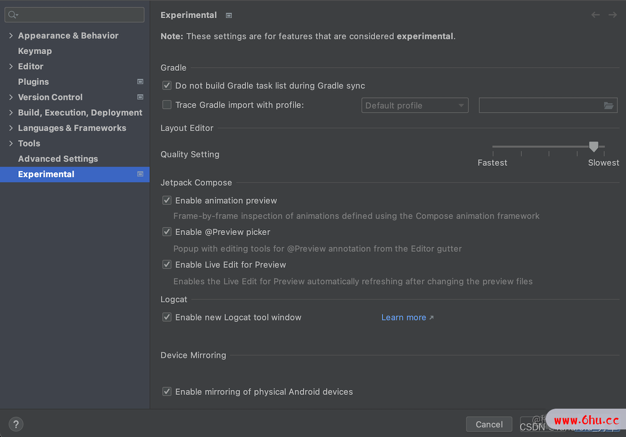 Android Studio Electric Eel 起支持手机投屏