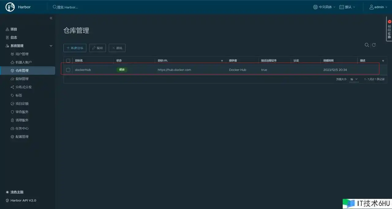 Harbor运用DockerHub进行署理缓存